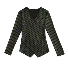 Load image into Gallery viewer, Knitted V-neck Bottoming Shirt Fashion Casual Long-Sleeve Women&#39;s T-Shirt New 2021 Autumn Women Clothing Tops