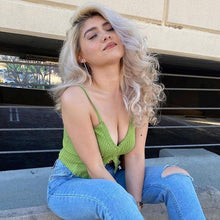 Load image into Gallery viewer, Knitted Vests Top for Woemn Single-Breasted Solid Camis 2021 Summer New Fashion Sleeveless Casual Thin Tops Women&#39;s Cropped Vest