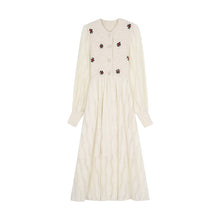 Load image into Gallery viewer, Knitting Maxi Dresses for Women Female Korea Style Slim Embroidery Warm Wool Long Sleeve Woman Dress Party 2022 Autumn Winter