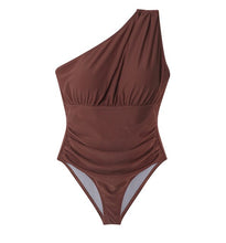 Load image into Gallery viewer, Korea Monokini Women Swimwear Solid Swimsuit Single Shoulder Bathing Suit sexy Monokini Beachwear 2021 New Maillot