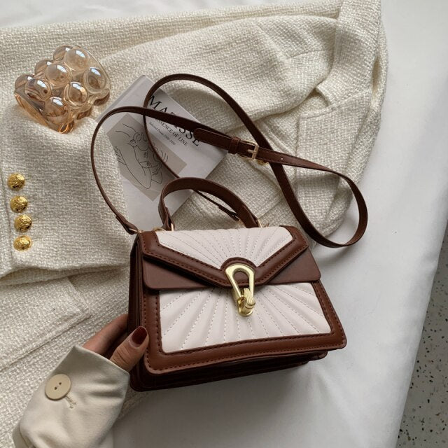 Korean Chain Designer Small PU Leather Crossbody Bags with Short Handle for Women 2022 Womens Luxury Handbags Brand Quilted Bags