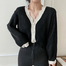 Load image into Gallery viewer, Korean Chic V Neck Long Sleeve Knitted Cardigans Casual All Match Loose Elegant Sweaters Women Autumn 2022 Solid Sweet Tops