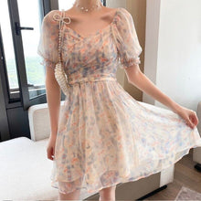 Load image into Gallery viewer, Korean Elegant Floral Boho Dress Women Summer Casual Sexy V-Neck Party Midi Dress High Waist Chiffon Casual Princess Fairy Dress