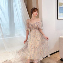 Load image into Gallery viewer, Korean Elegant Floral Boho Dress Women Summer Casual Sexy V-Neck Party Midi Dress High Waist Chiffon Casual Princess Fairy Dress