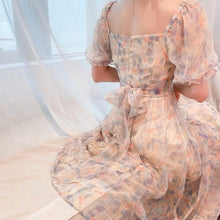Load image into Gallery viewer, Korean Elegant Floral Boho Dress Women Summer Casual Sexy V-Neck Party Midi Dress High Waist Chiffon Casual Princess Fairy Dress