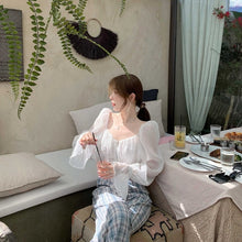 Load image into Gallery viewer, Korean Fashion Elegant Blouse Women Autumn White Casual Sweet France Chiffon Blouse Long Sleeve Retro Designer Clothing 2021