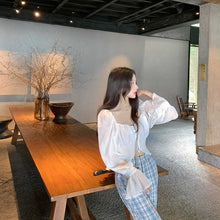 Load image into Gallery viewer, Korean Fashion Elegant Blouse Women Autumn White Casual Sweet France Chiffon Blouse Long Sleeve Retro Designer Clothing 2021