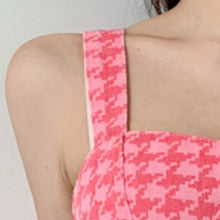 Load image into Gallery viewer, Korean Fashion Two Piece Sets Women Houndstooth Thin Denim Summer Sleeveless Vest + High Waist Mini Skirts Suits Ensembles Femme