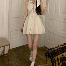 Load image into Gallery viewer, Korean Kawaii Strap Dress Women Bandage Backless Casual Sexy Mini Dress Female Summer 2021 High Waist Chic Party Sweet Dress