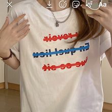 Load image into Gallery viewer, Korean New Tee Mid-Length Wide Loose Casual T Shirt Harajuku Tshirt Plus Size Tops Aesthetic Kawaii Friends Half Sleeve T-shirt