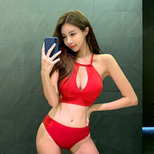 Load image into Gallery viewer, Korean Style Bikini Set Women Biquini Suit High Neck Swimwear Low Waist Swimsuit Micro Red Beach Suit 2020 Femme swimwear