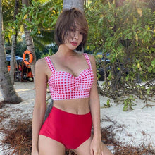 Load image into Gallery viewer, Korean Style Bikini Set Women Biquini Suit Two Pieces Swimwear High Waist Swimsuit Push Up Beach Suit 2020 Femme swimwear
