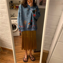 Load image into Gallery viewer, Korean Style Graffiti Printing Sweatshirt Women Thin Anime Hoodie Loose Sweatshirt Women Christmas Kawaii Top Plus Size Hoodies