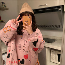 Load image into Gallery viewer, Korean Style Graffiti Printing Sweatshirt Women Thin Anime Hoodie Loose Sweatshirt Women Christmas Kawaii Top Plus Size Hoodies