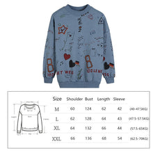 Load image into Gallery viewer, Korean Style Graffiti Printing Sweatshirt Women Thin Anime Hoodie Loose Sweatshirt Women Christmas Kawaii Top Plus Size Hoodies