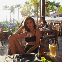 Load image into Gallery viewer, Korean Style High Waist Bikini Set Women Biquini Suit Two Pieces Swimwear Black Swimsuit High Quality Beach Suit 2021 New