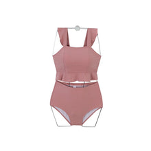 Load image into Gallery viewer, Korean Style High Waist Bikini Set Women Biquini Suit Two Pieces Swimwear Ruffle Swimsuit High Quality Beach Suit 2020