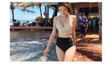 Load image into Gallery viewer, Korean Style High Waist Bikini Set Women Biquini Suit Two Pieces Swimwear Solid Swimsuit High Quality Beach Suit 2020 New