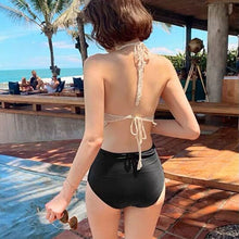 Load image into Gallery viewer, Korean Style High Waist Bikini Set Women Biquini Suit Two Pieces Swimwear Solid Swimsuit High Quality Beach Suit 2020 New