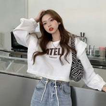 Load image into Gallery viewer, Korean Style Letter Print O Neck Sweatshirts Women Loose Casual Long Sleeve Pullover Hoodies Women Autumn 2022 New Fashion Tops
