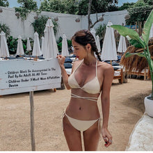 Load image into Gallery viewer, Korean Style Low Waist Bikini Set Women Biquini Suit Two Pieces Swimwear BLUE Swimsuit High Quality Beach Suit 2020 New