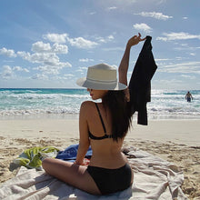 Load image into Gallery viewer, Korean Style Low Waist Bikini Set Women Biquini Suit Two Pieces Swimwear Black Swimsuit High Quality Beach Suit 2020