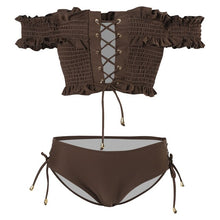 Load image into Gallery viewer, Korean Style Low Waist Bikini Set Women Biquini Suit Two Pieces Swimwear Solid Bandeau Swimsuit High Quality Beach Suit 2020