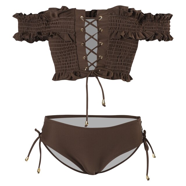 Korean Style Low Waist Bikini Set Women Biquini Suit Two Pieces Swimwear Solid Bandeau Swimsuit High Quality Beach Suit 2020