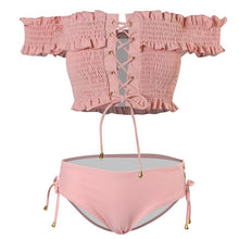 Load image into Gallery viewer, Korean Style Low Waist Bikini Set Women Biquini Suit Two Pieces Swimwear Solid Bandeau Swimsuit High Quality Beach Suit 2020