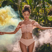 Load image into Gallery viewer, Korean Style Low Waist Bikini Set Women Biquini Suit Two Pieces Swimwear Solid Bandeau Swimsuit High Quality Beach Suit 2020