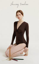 Load image into Gallery viewer, Korean Style One Piece Long Sleeve Swimwear Women Solid Swimwear Padded  Bathing Suit Monokini Beachwear Backless Tummy Control