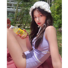 Load image into Gallery viewer, Korean Style One Piece Swimwear Purple Swimwear Padded Swimsuit High Quality Bathing Suit sexy Monokini 2020 Beach Bathing Suit