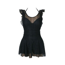 Load image into Gallery viewer, Korean Style One Piece Swimwear Women Padded Swimwear Push Up Swimsuit Bathing Suit sexy Lady Monokini Beachwear Black Swimdress