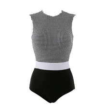 Load image into Gallery viewer, Korean Style One Piece Swimwear Women Plaid Swimwear Padded Swimsuit High Quality Bathing Suit sexy Monokini Beachwear 2021