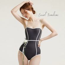 Load image into Gallery viewer, Korean Style One Piece Swimwear Women Solid Swimwear Padded Bandage Bathing Suit sexy Monokini Beachwear Backless