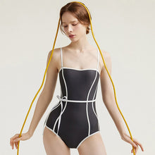 Load image into Gallery viewer, Korean Style One Piece Swimwear Women Solid Swimwear Padded Bandage Bathing Suit sexy Monokini Beachwear Backless