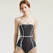 Load image into Gallery viewer, Korean Style One Piece Swimwear Women Solid Swimwear Padded Bandage Bathing Suit sexy Monokini Beachwear Backless