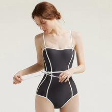 Load image into Gallery viewer, Korean Style One Piece Swimwear Women Solid Swimwear Padded Bandage Bathing Suit sexy Monokini Beachwear Backless