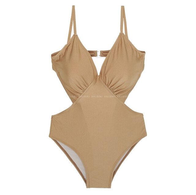 Korean Style One Piece Swimwear Women Solid Swimwear Push Up Swimsuit High Quality Bathing Suit sexy Monokini beachwear 2020 New