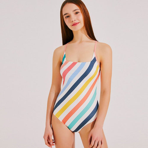 Korean Style One Piece Swimwear Women Striped Swimwear Padded Swimsuit Padded Bathing Suit sexy Monokini Beachwear 2022