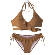 Load image into Gallery viewer, Korean Style Ruffle Bikini Set Women Padded Biquini Suit Two Pieces Swimwear Swimsuit High Quality Beach Suit 2021 New