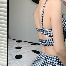Load image into Gallery viewer, Korean Style Sexy Backless Two Pieces Women Bikini Set Plaid Push Up Swimsuit Beach Summer Bandage Swimwear 2022