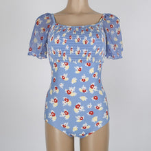 Load image into Gallery viewer, Korean Swimwear One Piece Swimwear Women Flower Swimwear Half Sleeve Swimsuit Padded Bathing Suit sexy Monokini Beachwear Summer