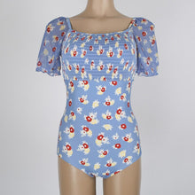 Load image into Gallery viewer, Korean Swimwear One Piece Swimwear Women Flower Swimwear Half Sleeve Swimsuit Padded Bathing Suit sexy Monokini Beachwear Summer