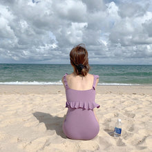 Load image into Gallery viewer, Korean Swimwear One Piece Swimwear Women Swimwear Ruffle Swimsuit Padded Bathing Suit sexy Monokini Beachwear Summer