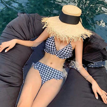 Load image into Gallery viewer, Korean swimsuits Bikini Set Women Biquini Suit Two Pieces Swimwear Plaid Swimwear High Quality Beach Suit 2020 Women&#39;s Swimsuit