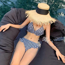 Load image into Gallery viewer, Korean swimsuits Bikini Set Women Biquini Suit Two Pieces Swimwear Plaid Swimwear High Quality Beach Suit 2020 Women&#39;s Swimsuit