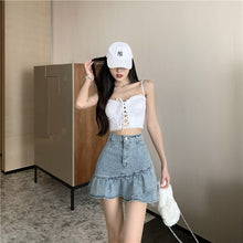 Load image into Gallery viewer, L-4XL plus size fashion short skirt 2021 summer high waist fishtail skirt A-line mini skirt was thin and large size skirt women