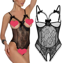 Load image into Gallery viewer, Lace Bodysuit Bottom Open Sexy Lingerie Transparent Teddy Outfit Costume Erotic Women Underwear Sleepwear