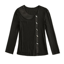 Load image into Gallery viewer, Lace Bottoming Shirt Women&#39;s Blouses Fashion Long-sleeved 2021 Autumn New Lapel Chiffon Shirt Black Blusas